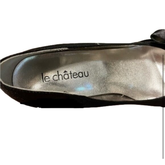 Le Chateau Black Heels with Bow Size 6 Formal Shoes - Picture 3 of 5